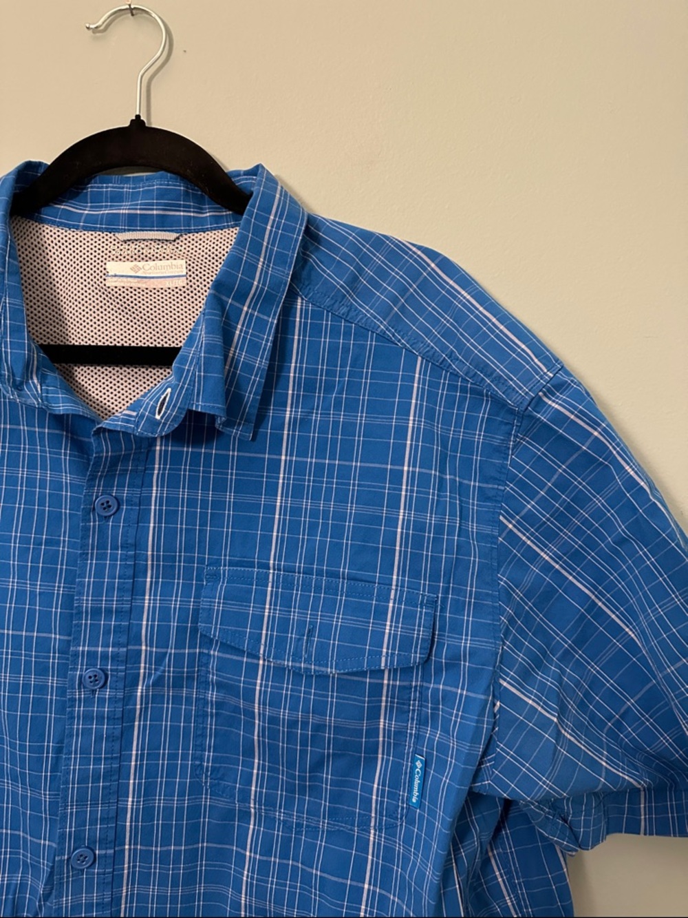 Columbia PFG Bahama II Plaid Short-Sleeve Sport Shirt Blue Size XL - Picture 4 of 8